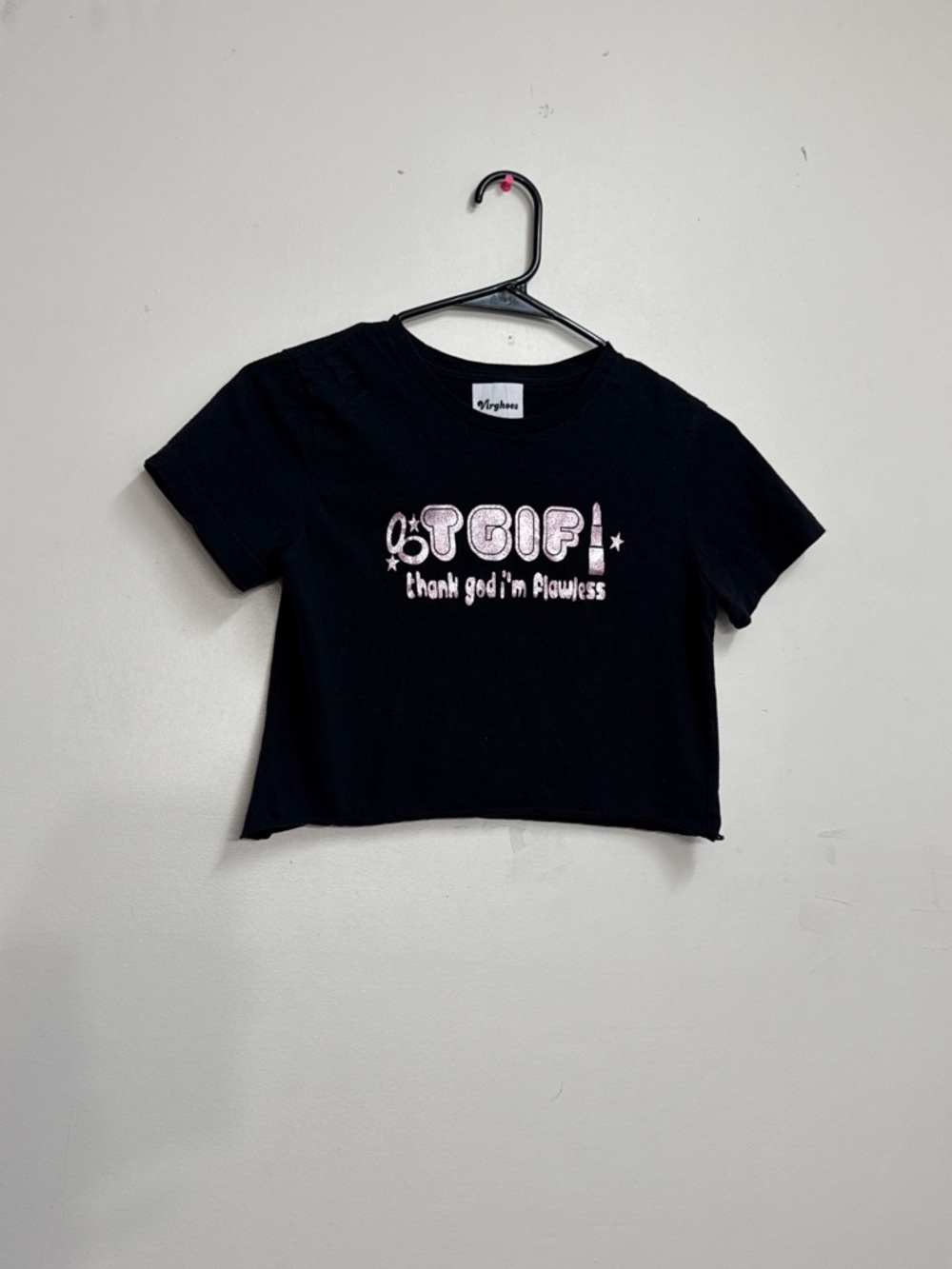 TGIF Graphic crop Thank god I’m flawless crop top virghoes brand